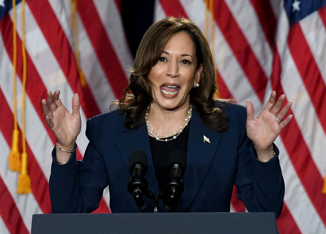 Kamala Harris speaks at campaign rally