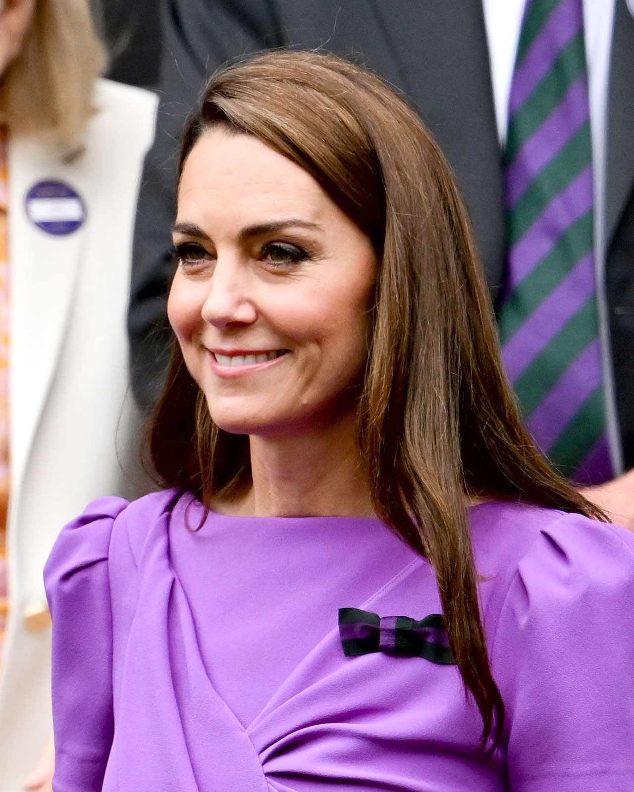 Kate Middleton Wimbledon Men's Final 2024 close up hair transformation