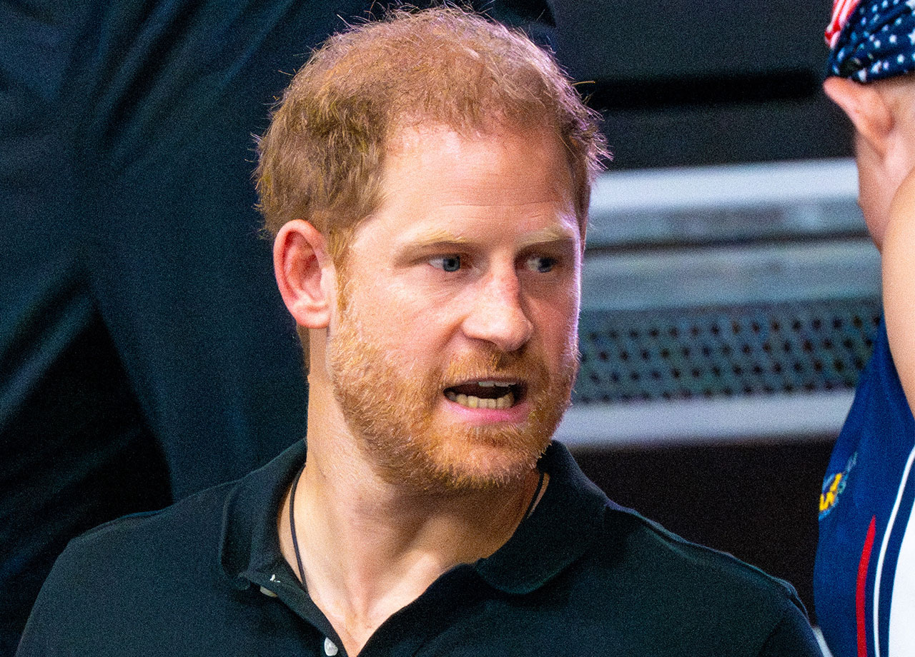 Prince Harry looking upset