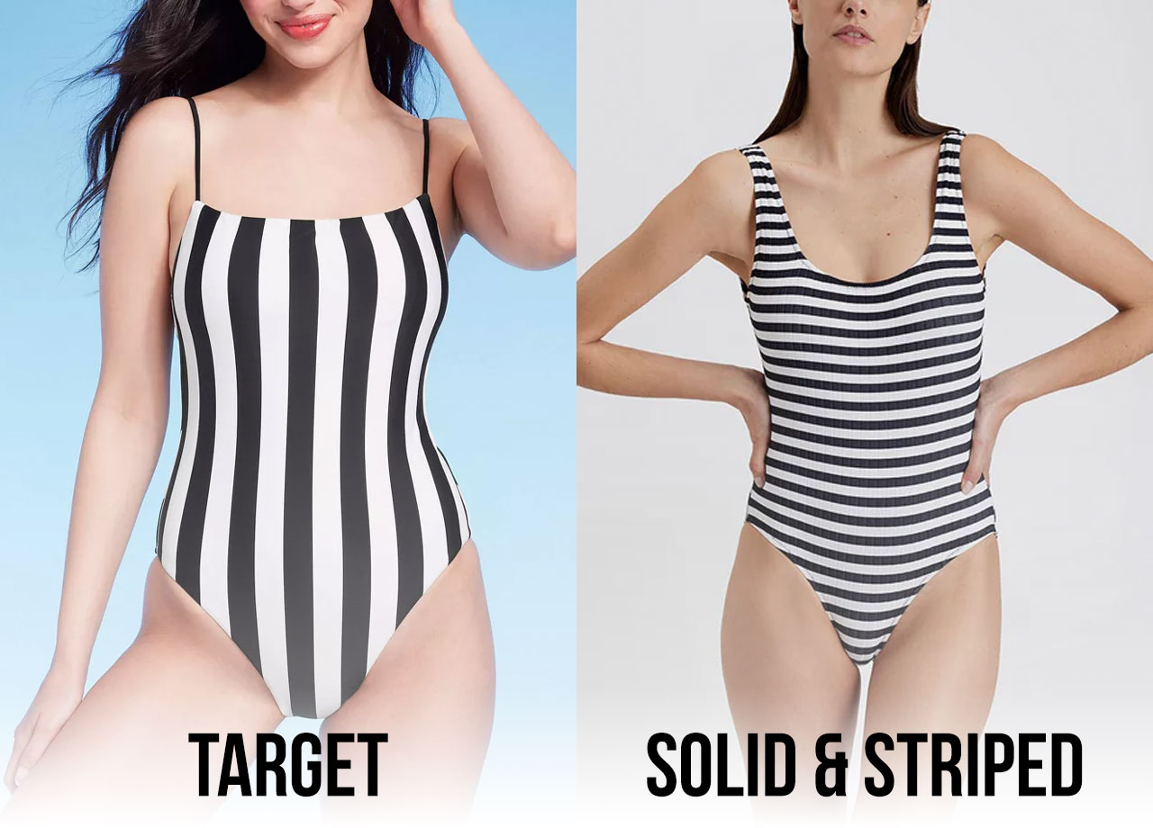 target solid & striped bathing suits