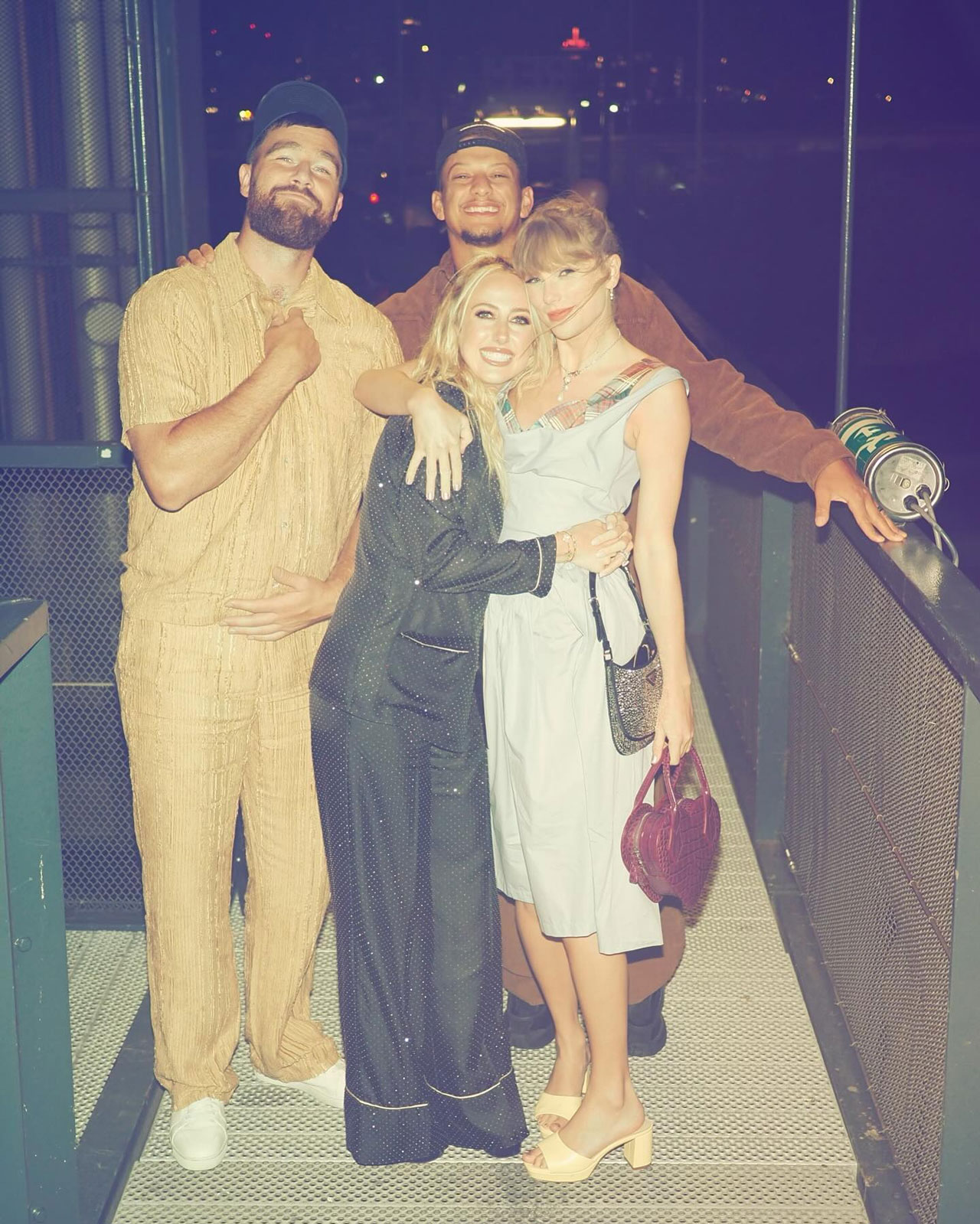 Taylor Swift with Travis Kelce, Patrick Mahomes, Brittany Mahomes