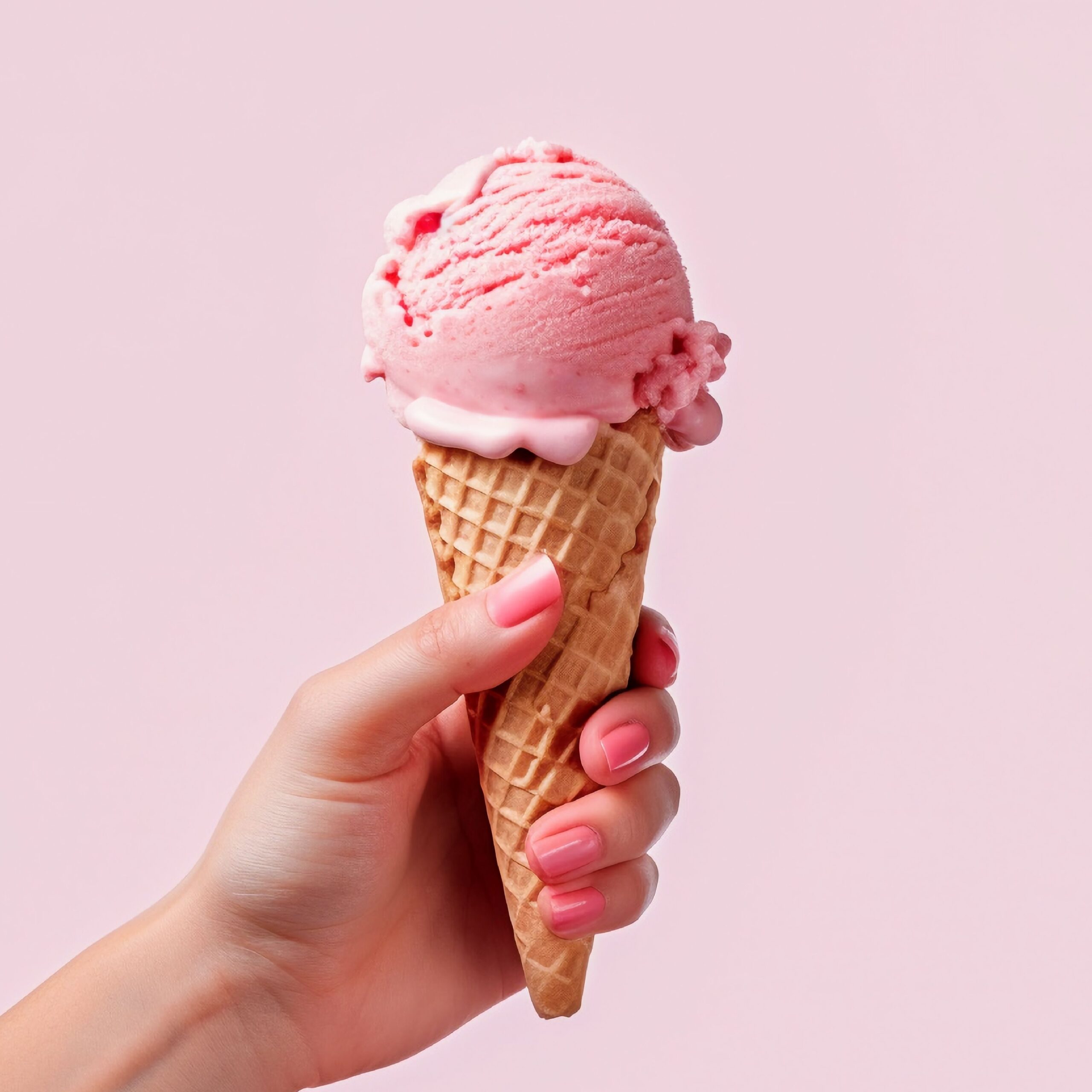 strawberry ice cream cone