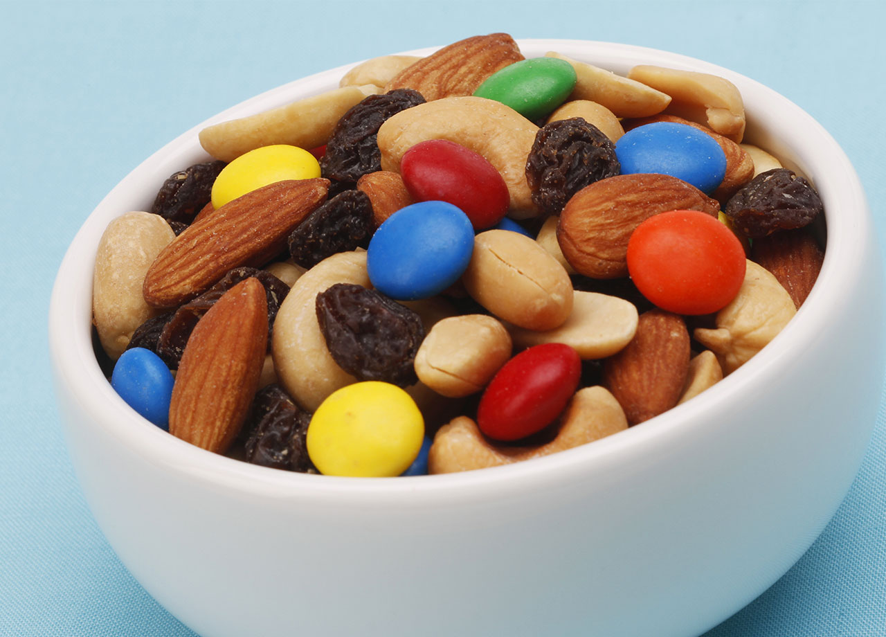 store bought trail mix with candies