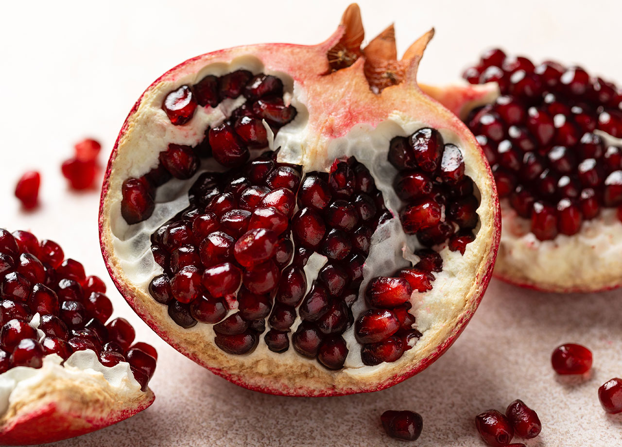 pomegranate cut in half