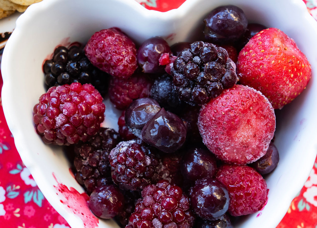 frozen raspberries strawberries and blackberries