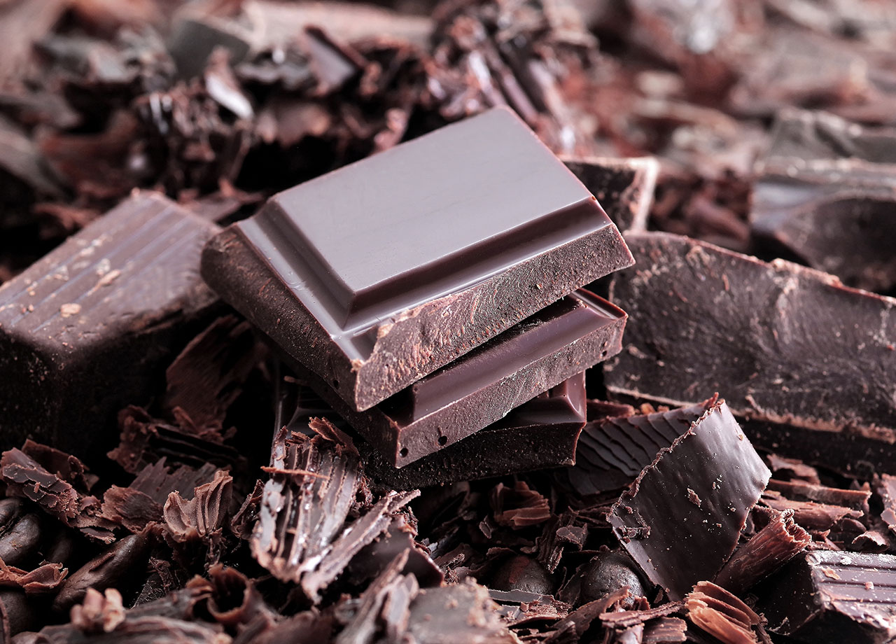 chopped up dark chocolate