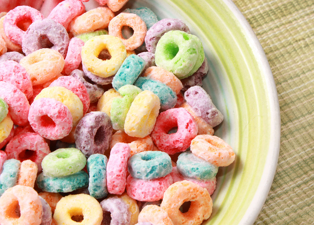 sugary fruity breakfast cereal