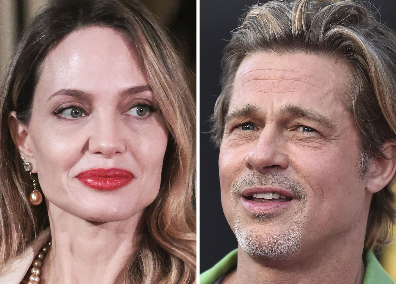 Brad Pitt and Angelina Jolie red lipstick