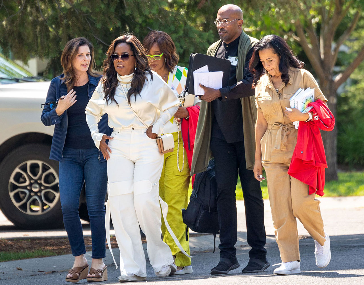 Oprah Winfrey with Gayle King and Van Jones at the Allen and Company Sun Valley Conderence Idaho