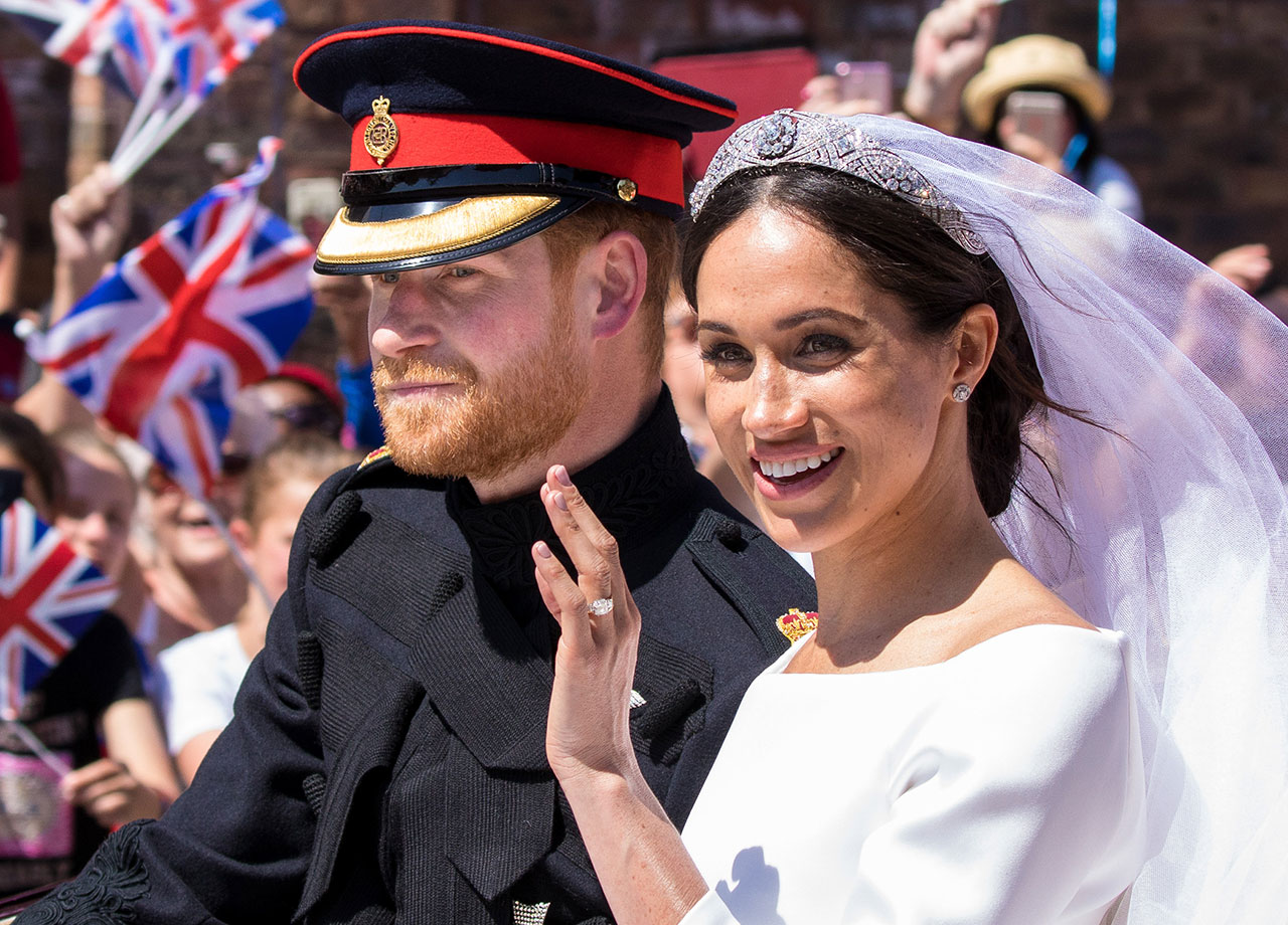 Prince Harry and Meghan Markle at their royal wedding