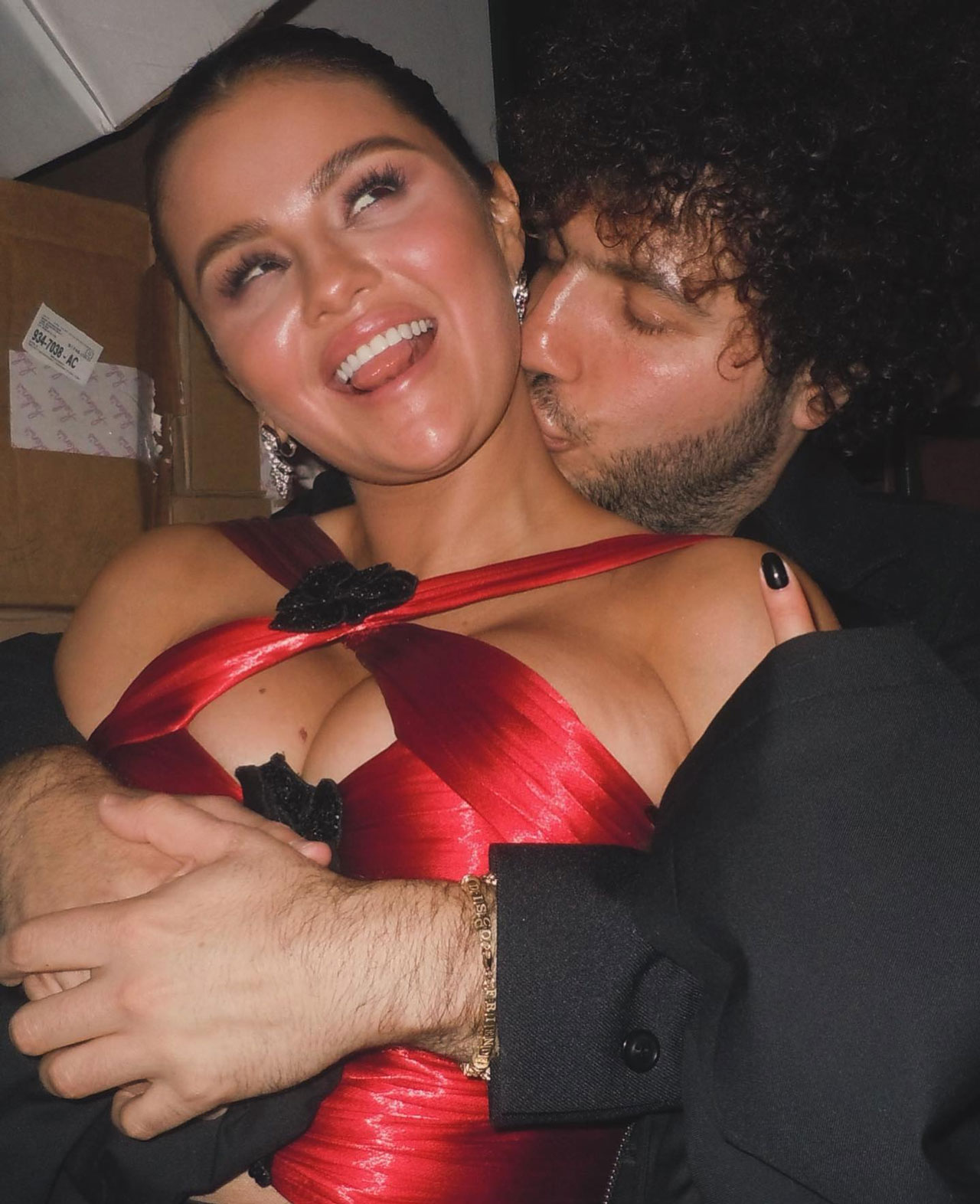 Selena Gomez and Benny Blanco cuddling after Golden Globes