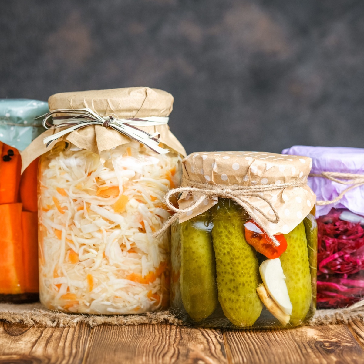 jars of pickles saurkraut