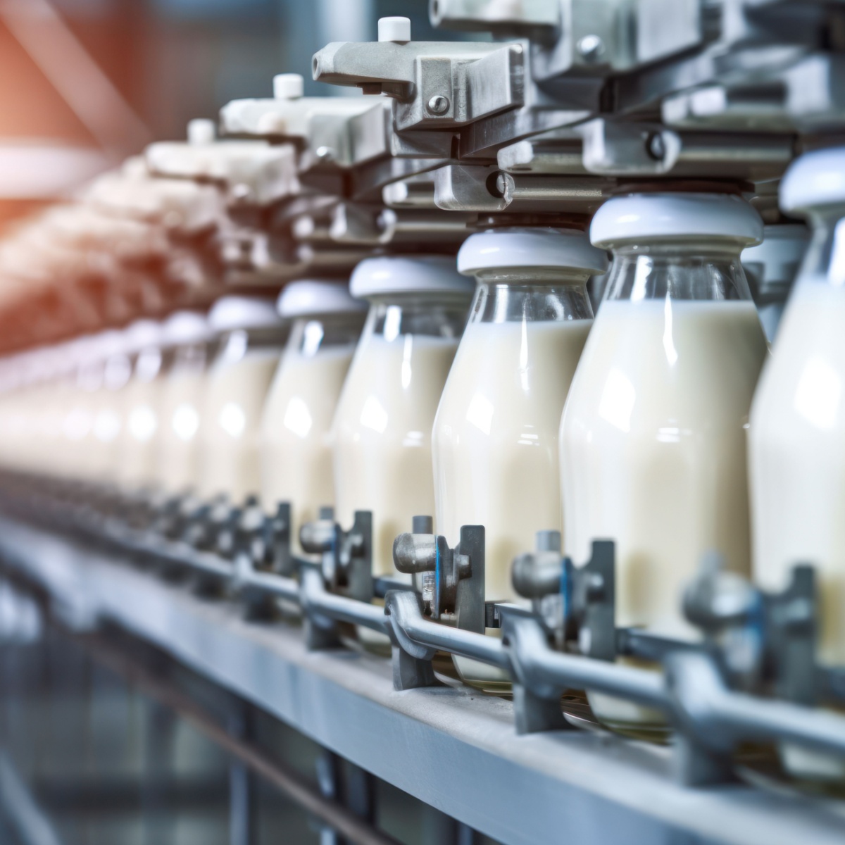 whole milk in glass jars