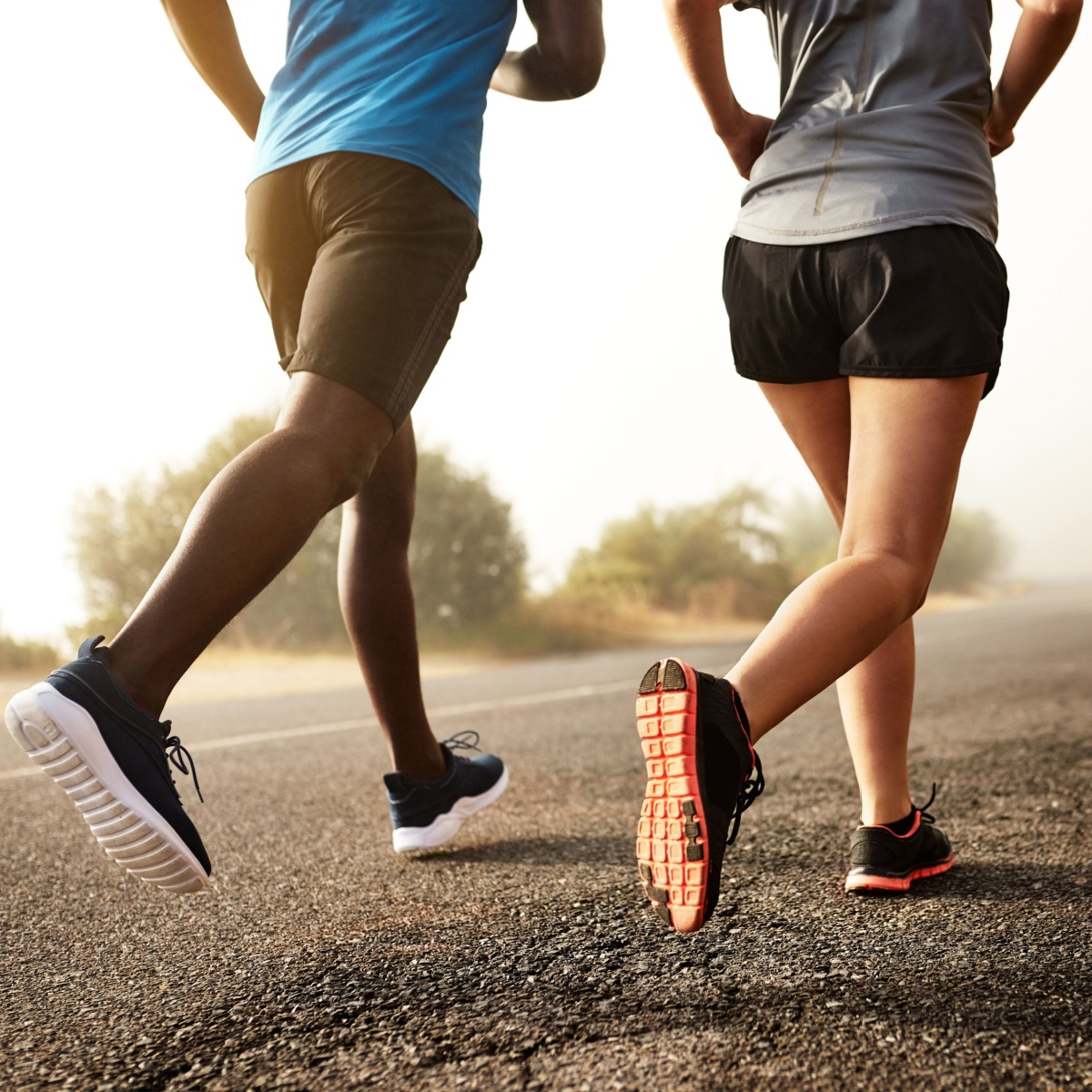 people running on the road