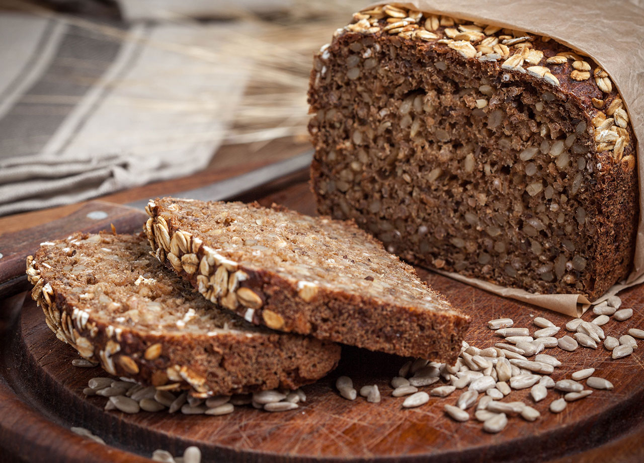 whole grain rye bread with seeds