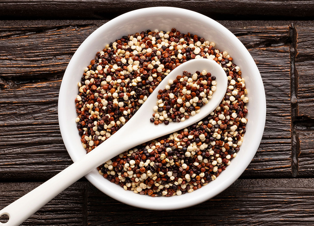 quinoa in a white bowl