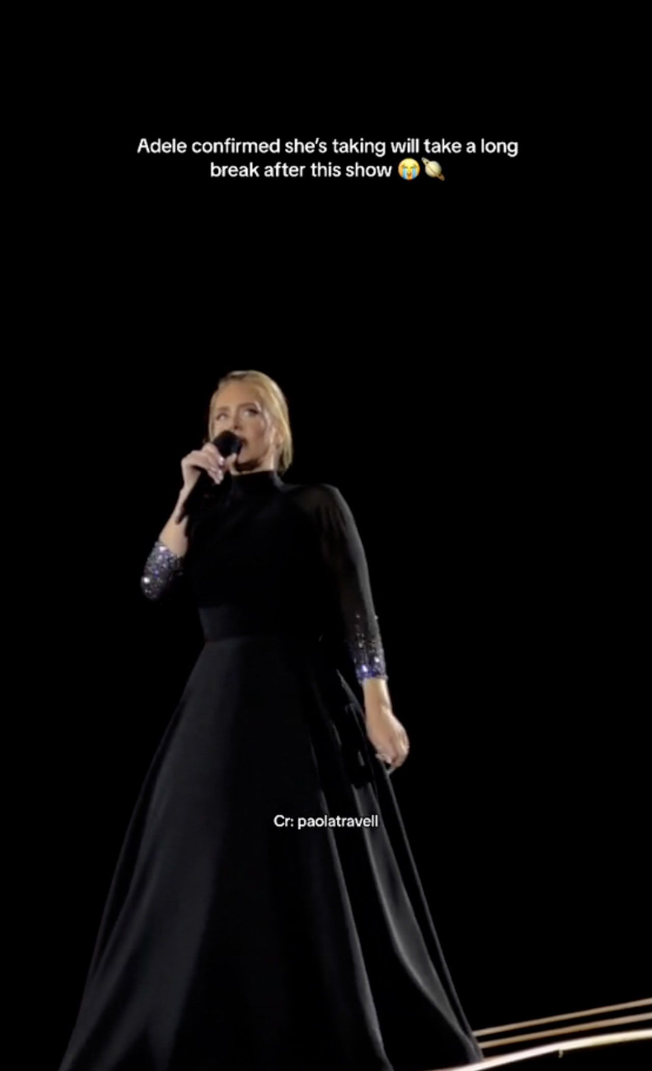 Adele announces break during Munich concert