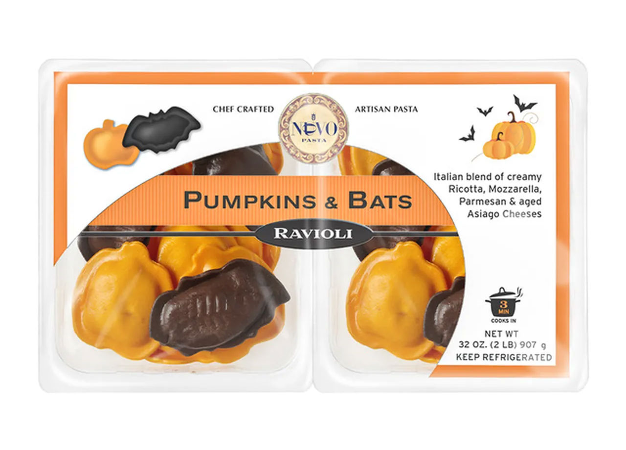 pumpkin and bats ravioli