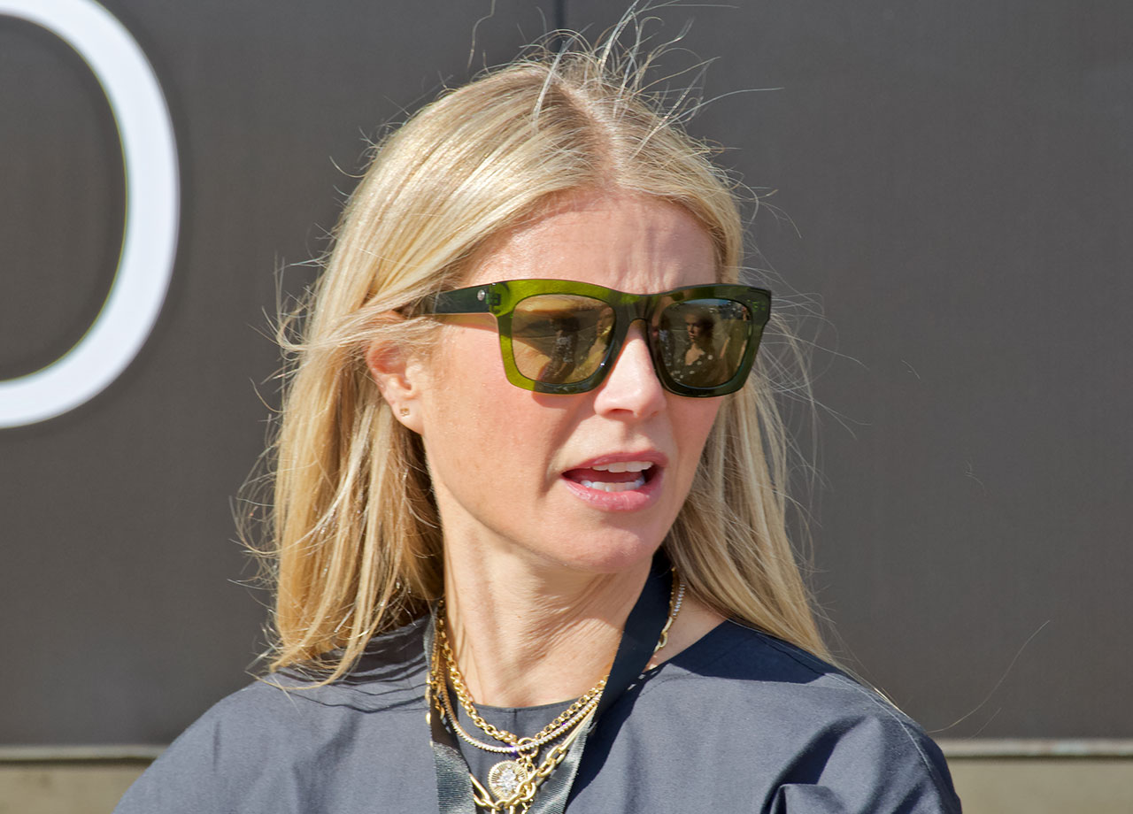 Gwyneth Paltrow walking in Stockholm