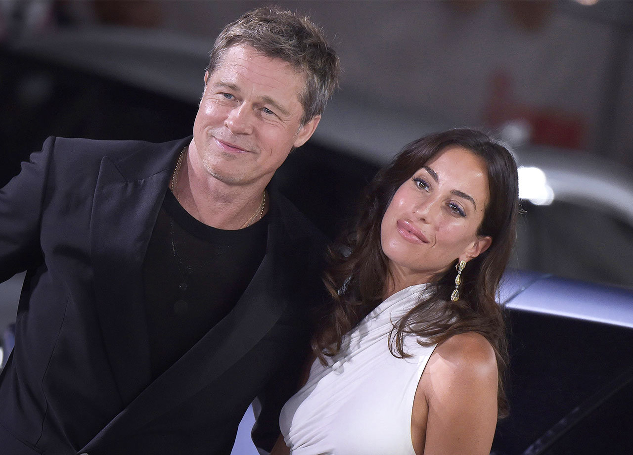 Brad Pitt and Ines De Ramon Venice Film Festival Wolfs premiere