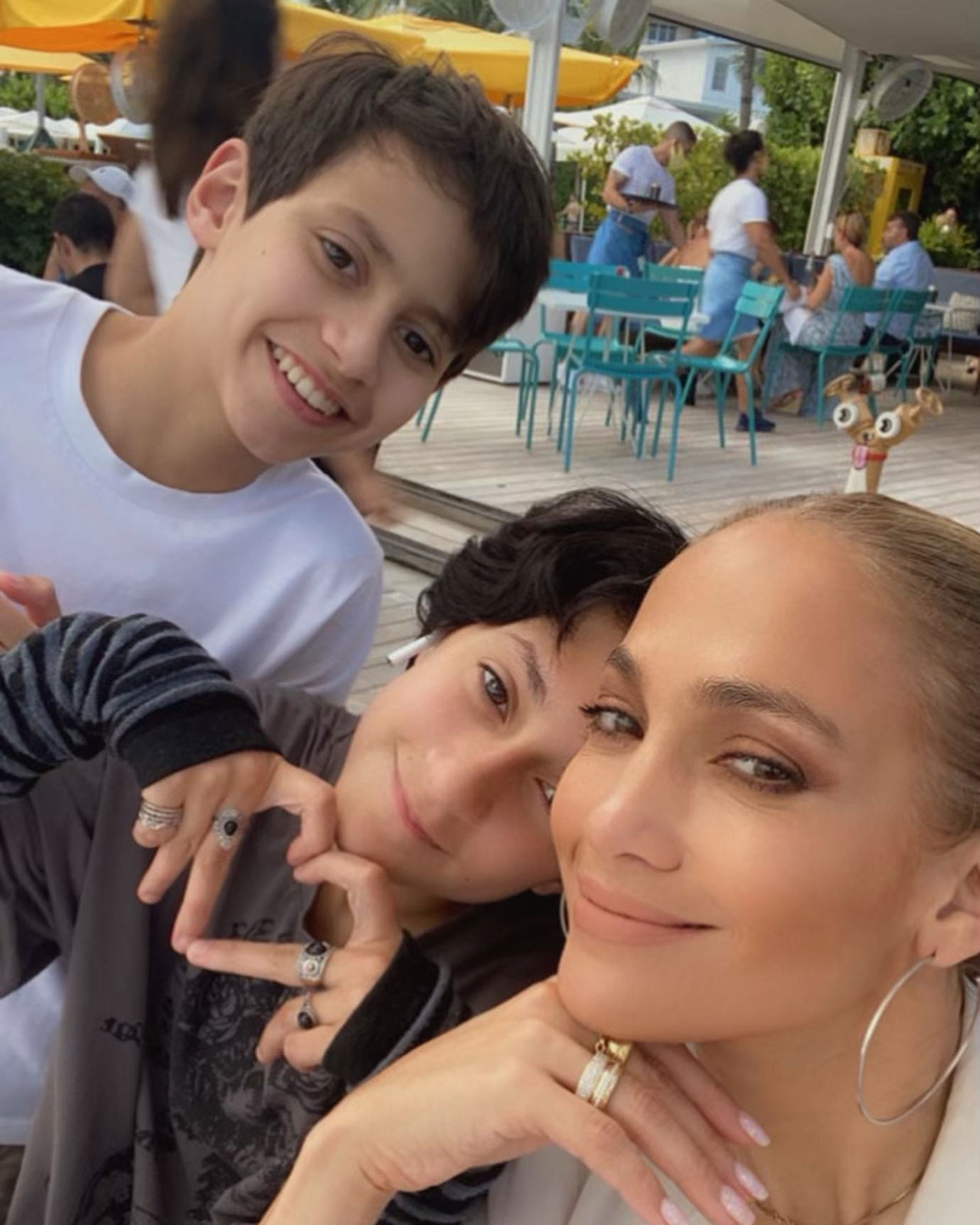 Jennifer Lopez and her kids Max and Emme