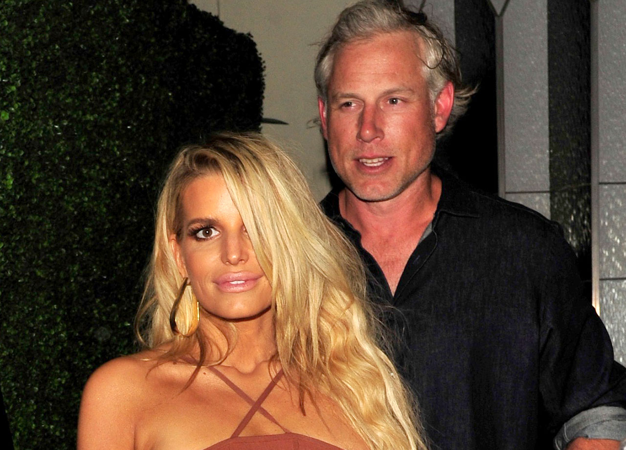 Jessica Simpson and Eric Johnson at Jessica Alba's party