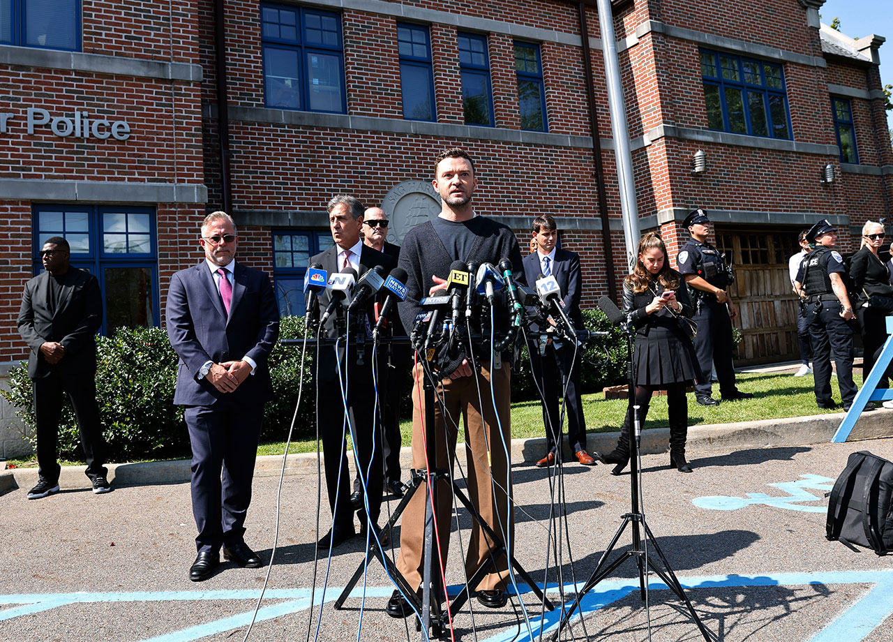 Justin Timberlake press conference outside court