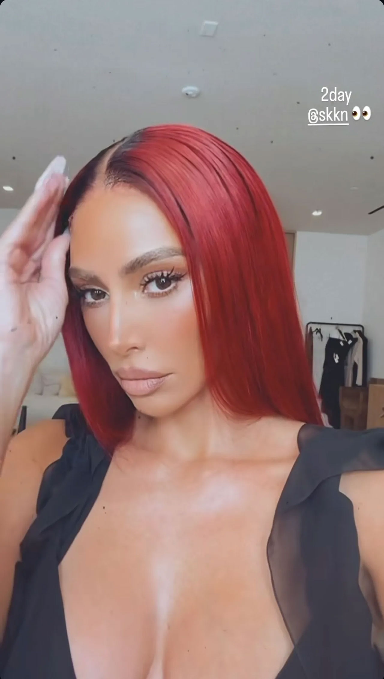 kim kardashian red hair