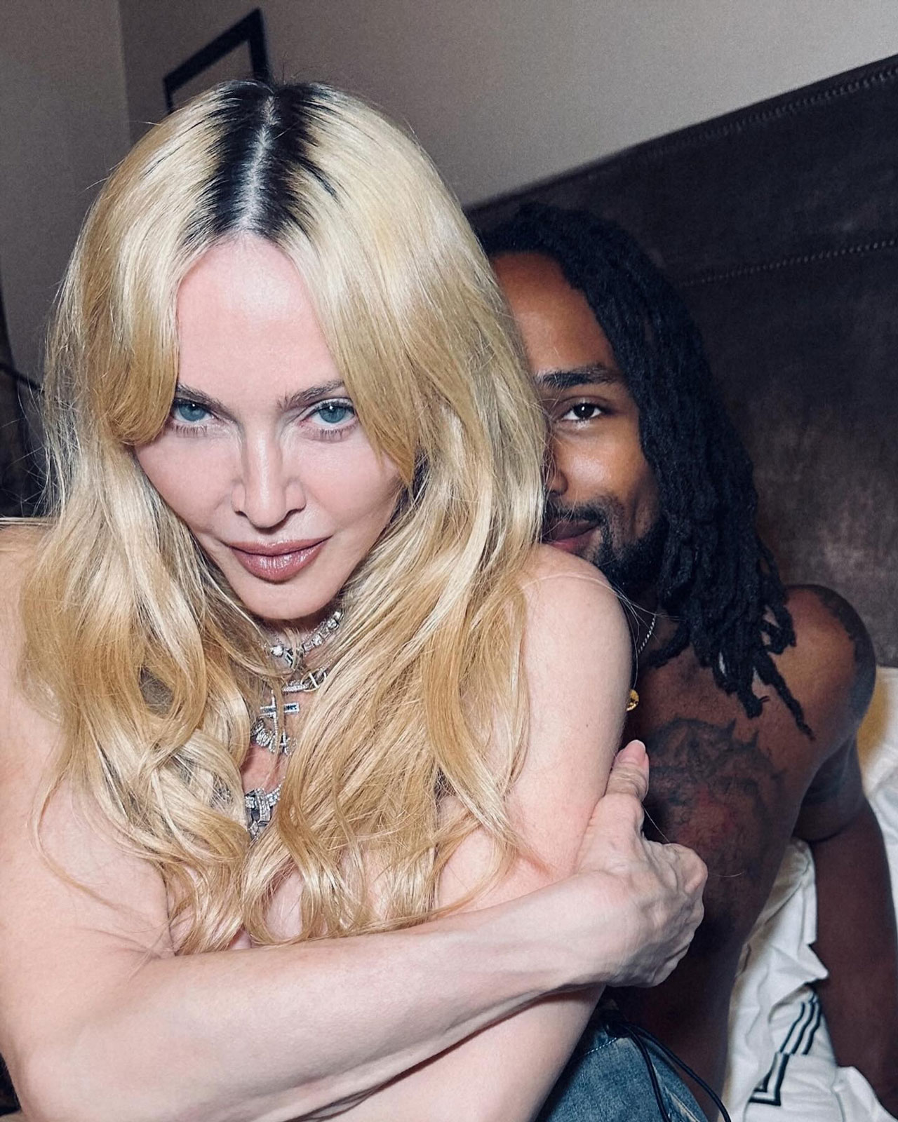 Madonna and Akeem Morris selfie in bed