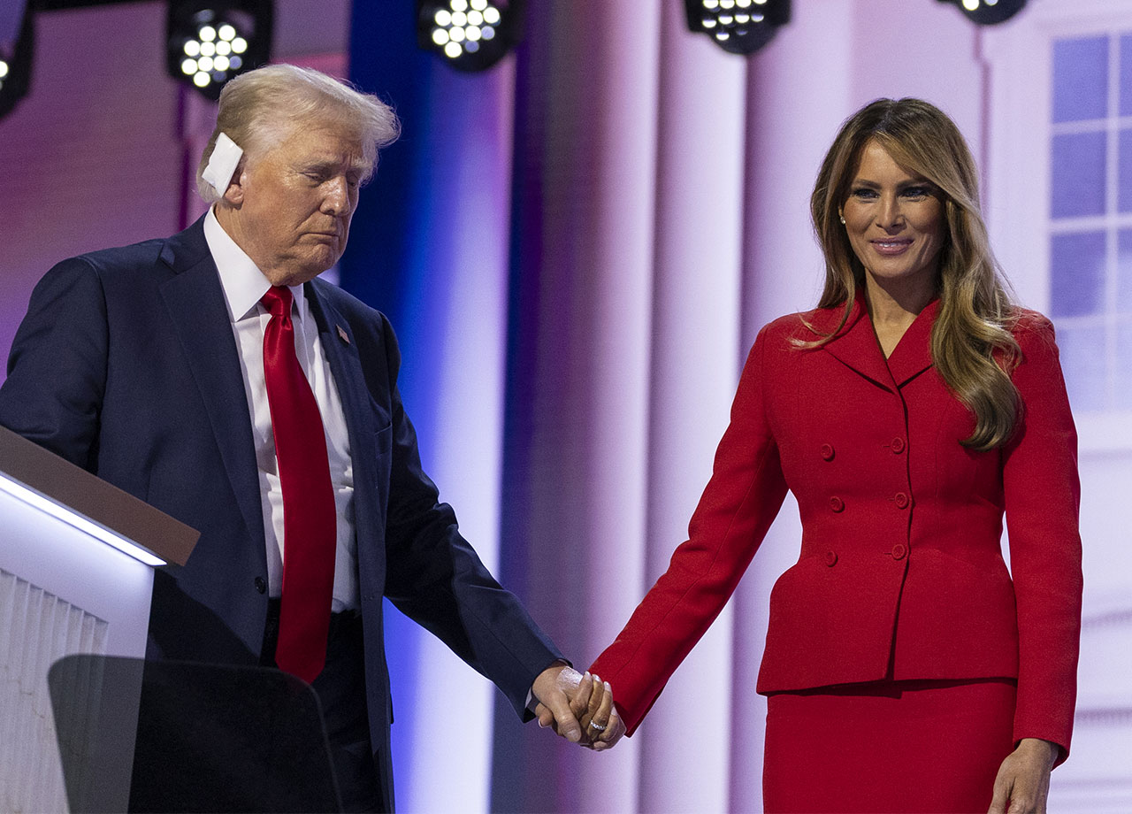 Donald Trump and Melania Trump at Republican National Convention 2024