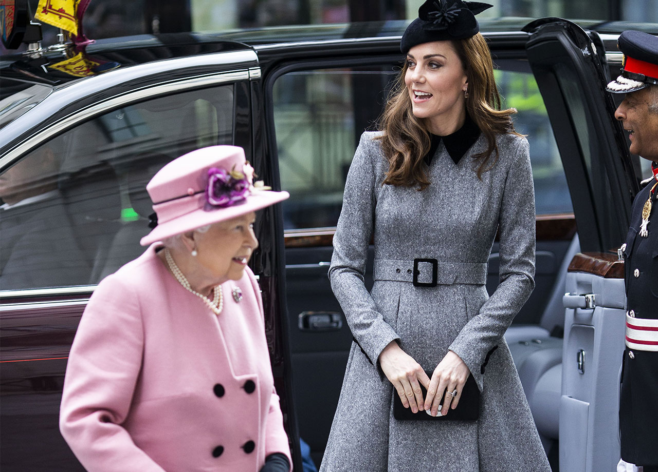 Queen Elizabeth and Kate Middleton at Kings College