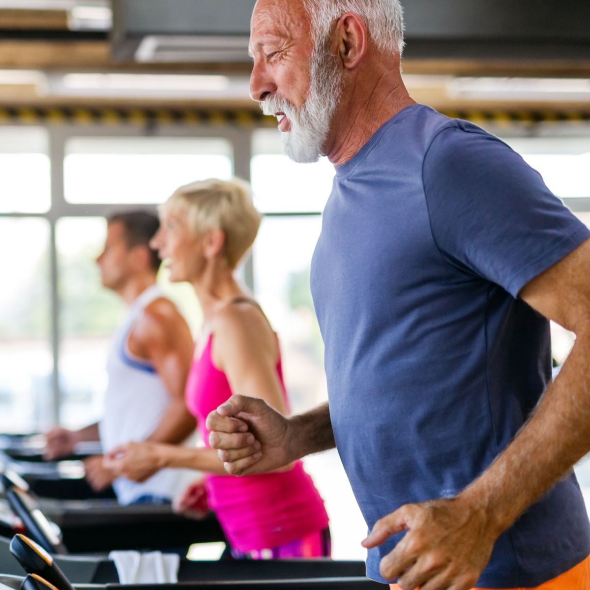 older people on treadmill