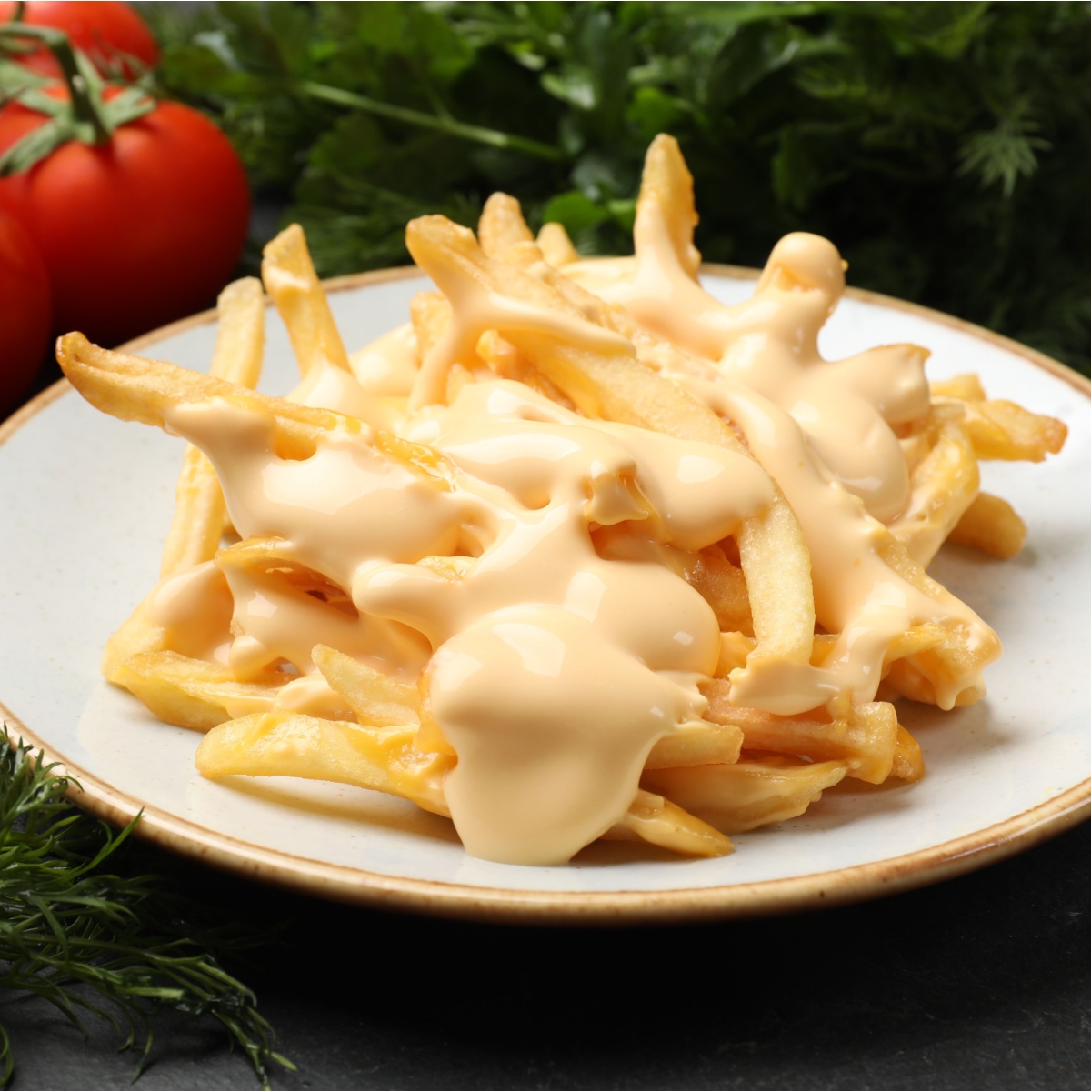 cheese sauce on fries