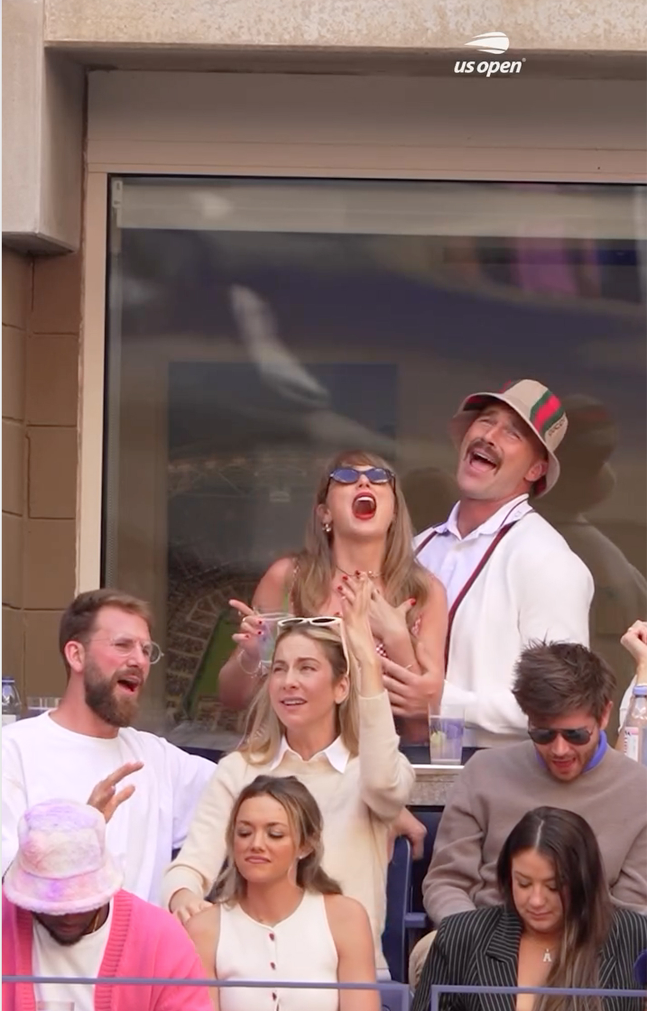 Taylor Swift and Travis Kelce being silly at the US Open