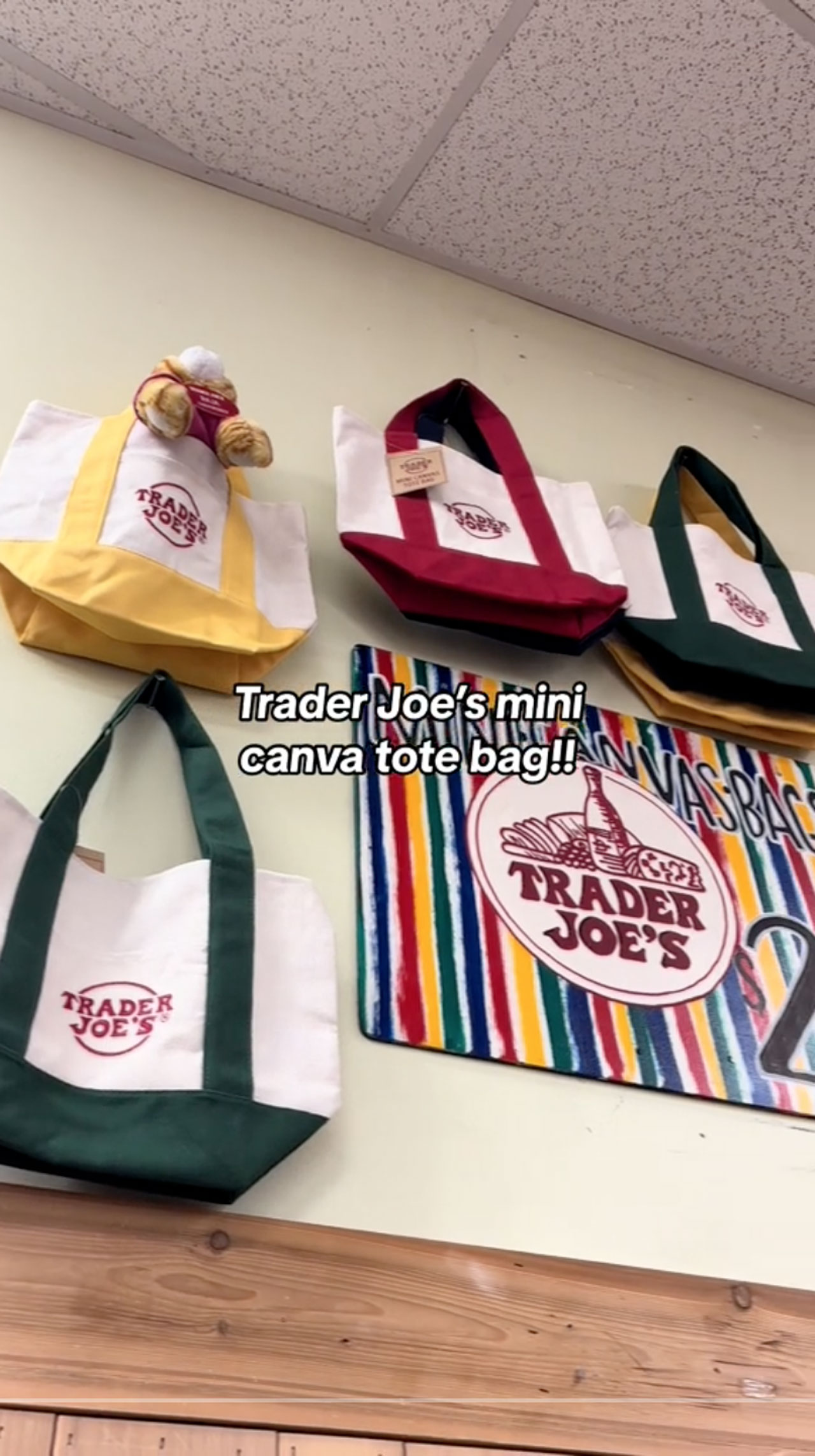 trader joe's mini canvas tote