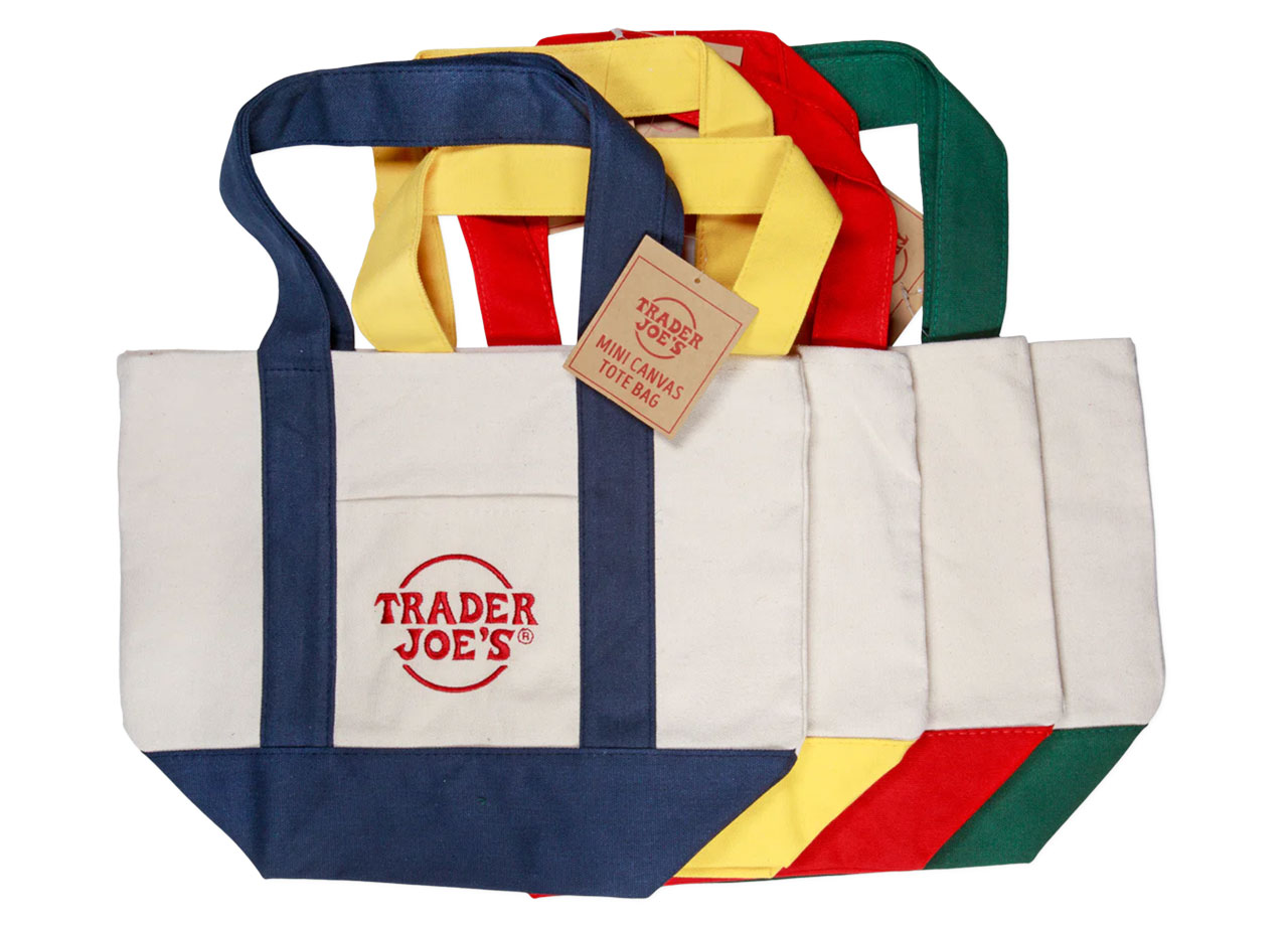 trader joe's mini canvas tote