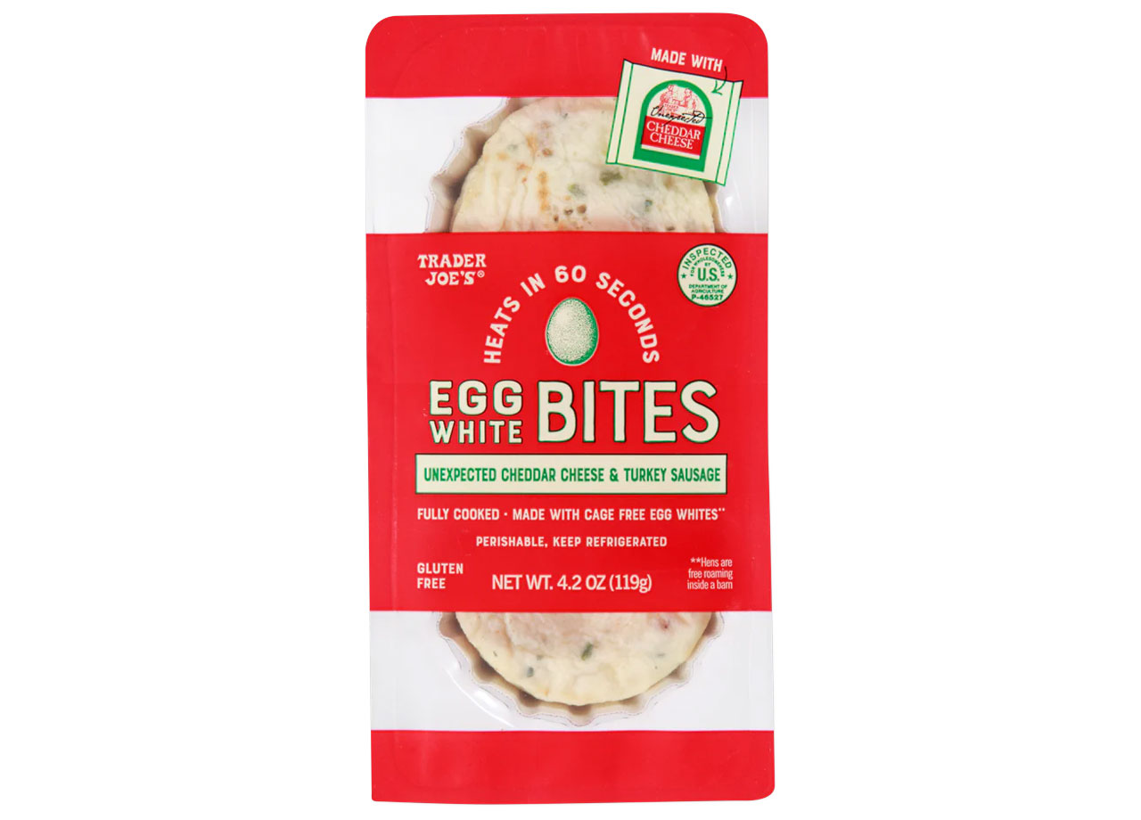 unexpected cheddar cheese adn turkey sausage egg white bites