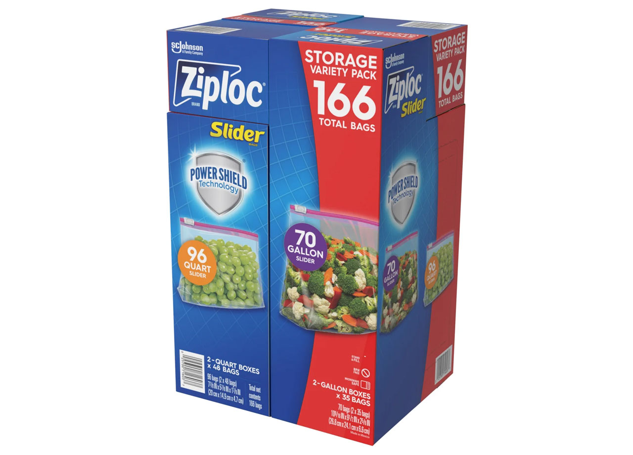 ziploc slider storage bag variety pack