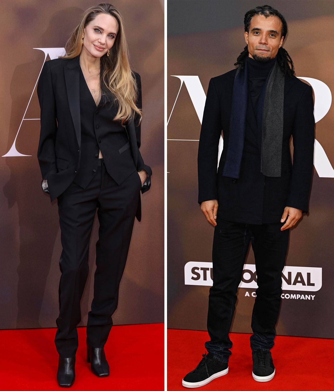 Angelina Jolie and Akala at Maria premiere BFI London Film Festival