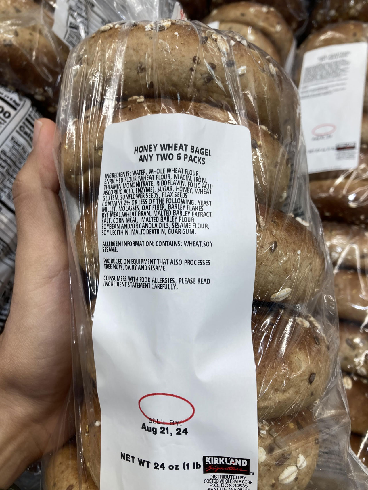 costco honey wheat bagels