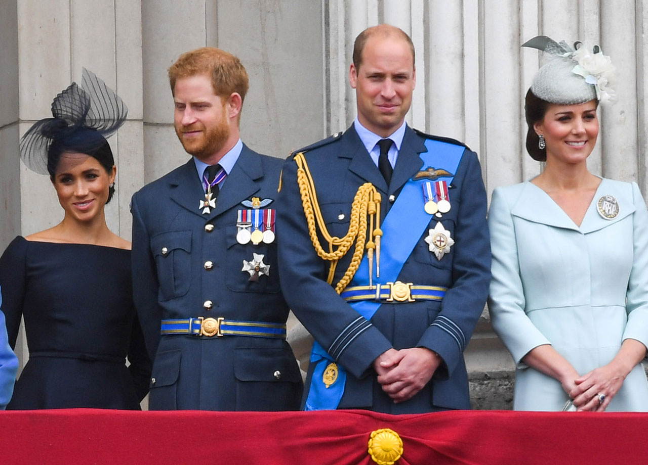 Meghan Markle Prince Harry Prince William Kate Middleton on balcony