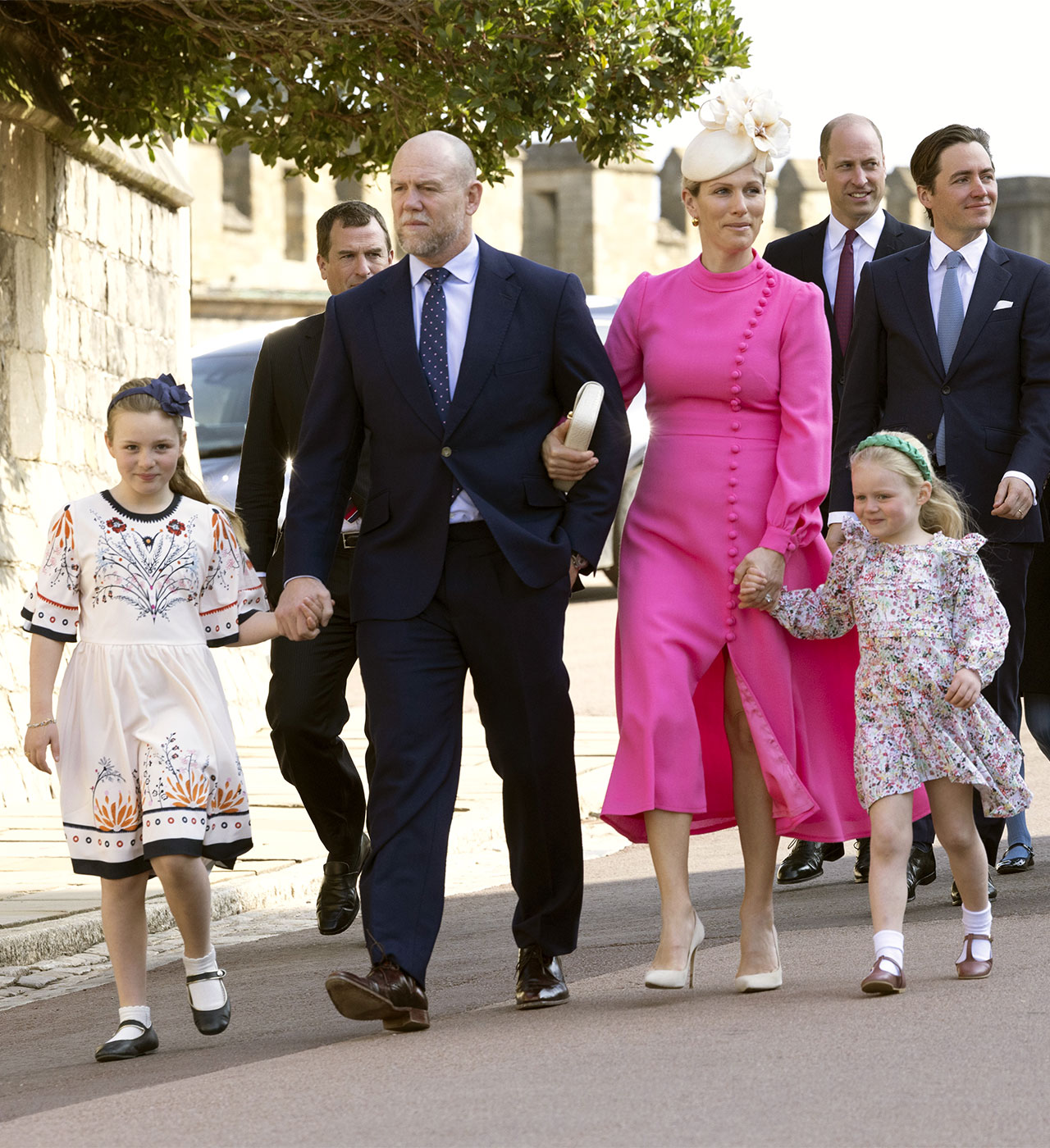 Mike Tindall with wife Zara Tindall and daughters