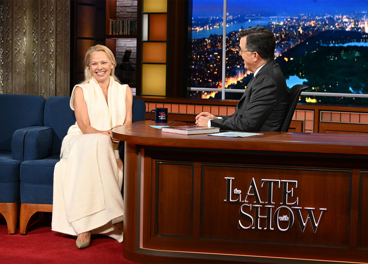 Pamela Anderson on The Late Show with Stephen Colbert