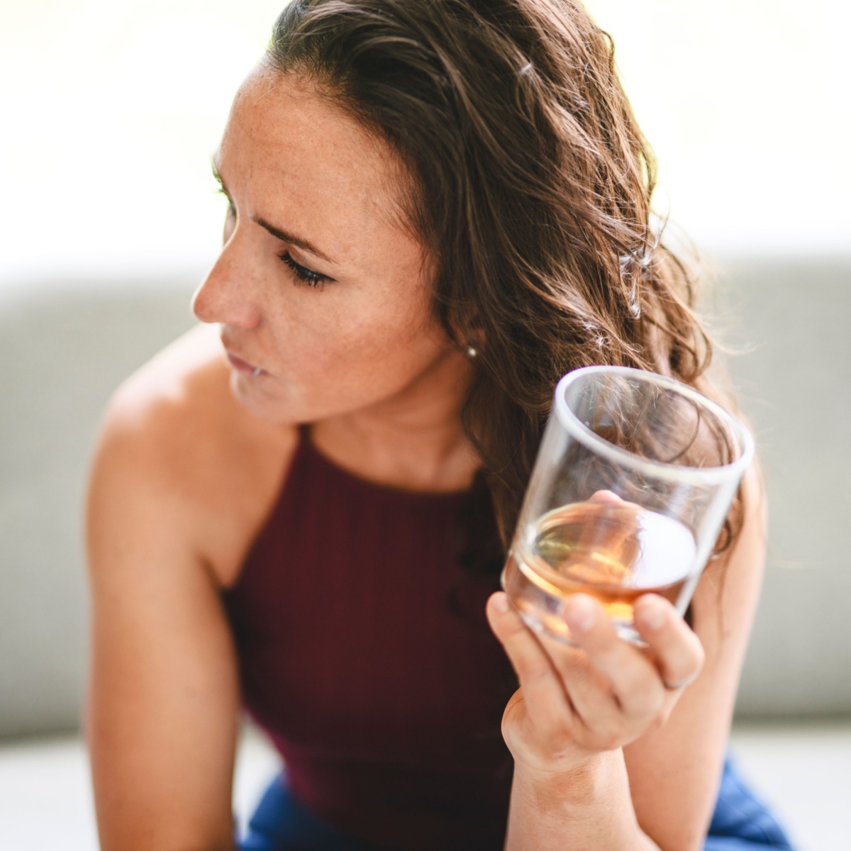 woman drinking alcohol