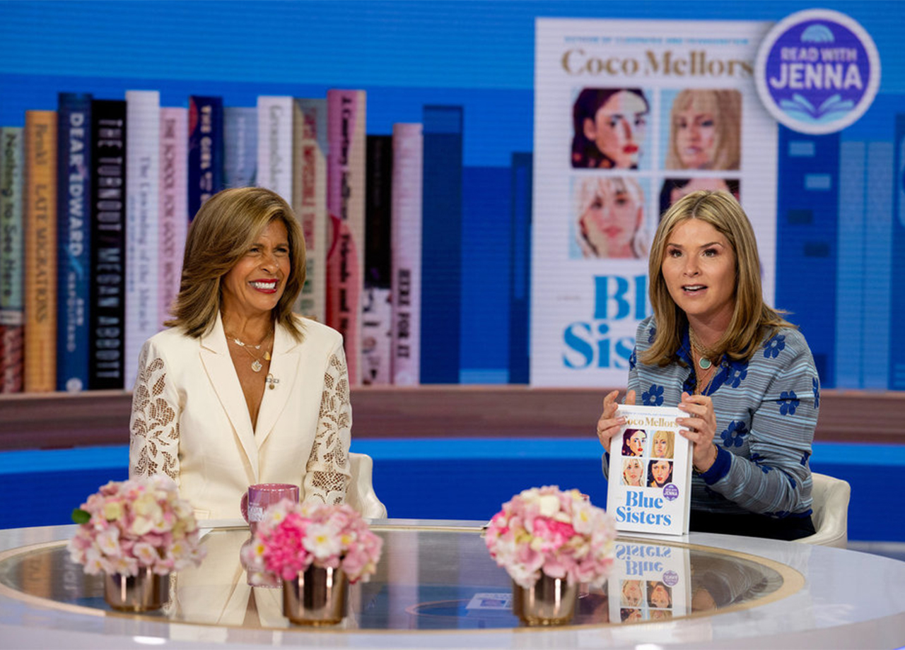 Hoda Kotb and Jenna Bush Hager laughing read a book on Today Show