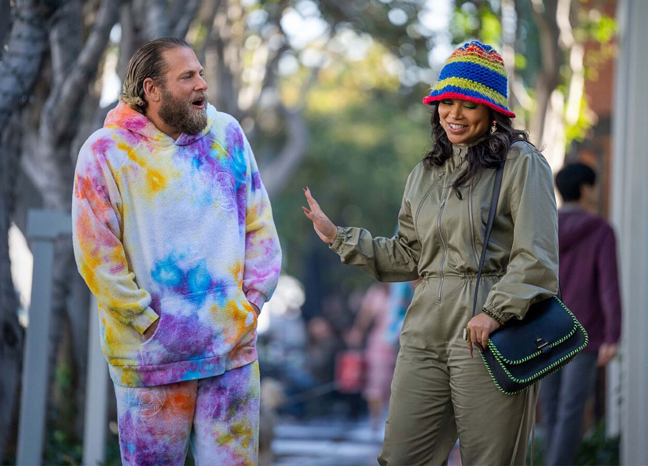 Jonah Hill filming You People with Lauren London 2023