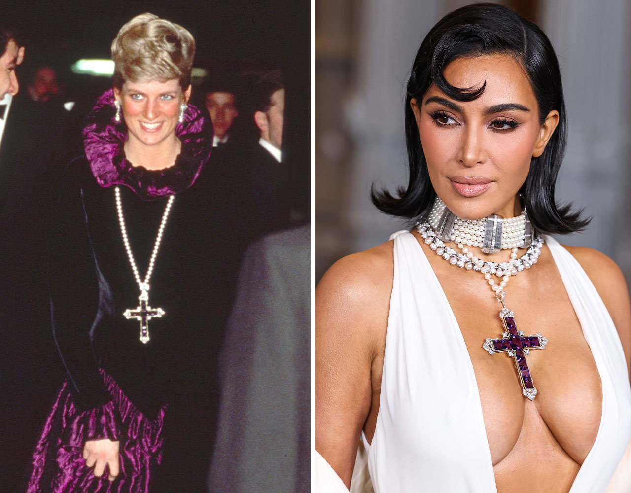 Kim Kardashian wears Princess Diana's cross pendant LACMA gala 2024