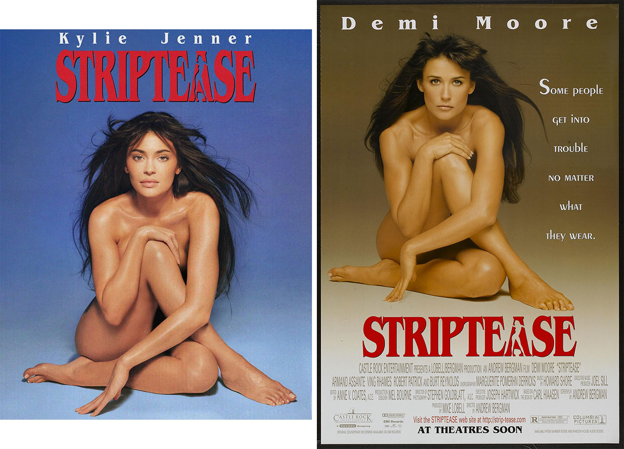 Kylie Jenner vs Demi Moore Striptease posters