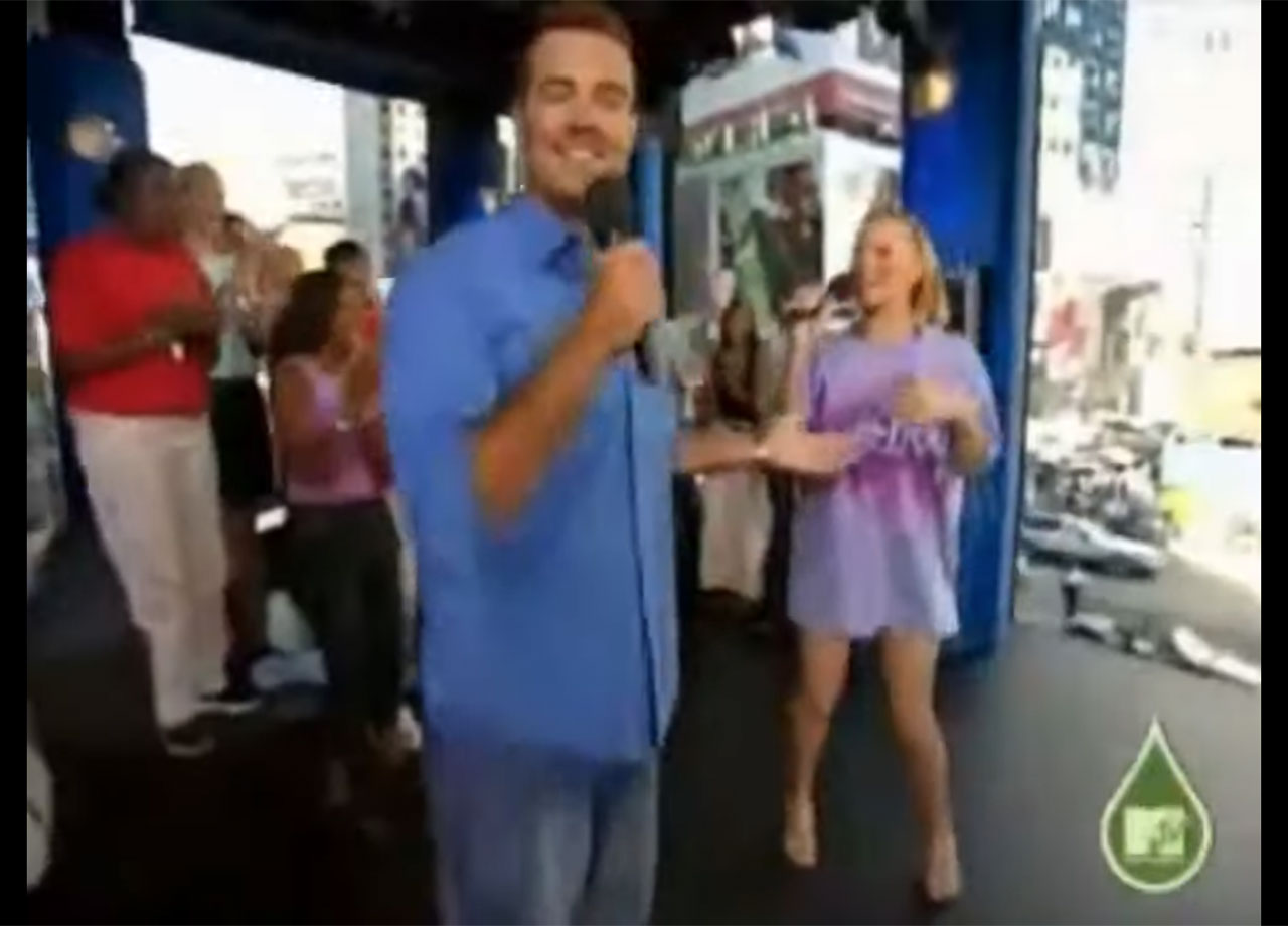 Mariah Carey on MTV TRL with Carson Daly in 2001