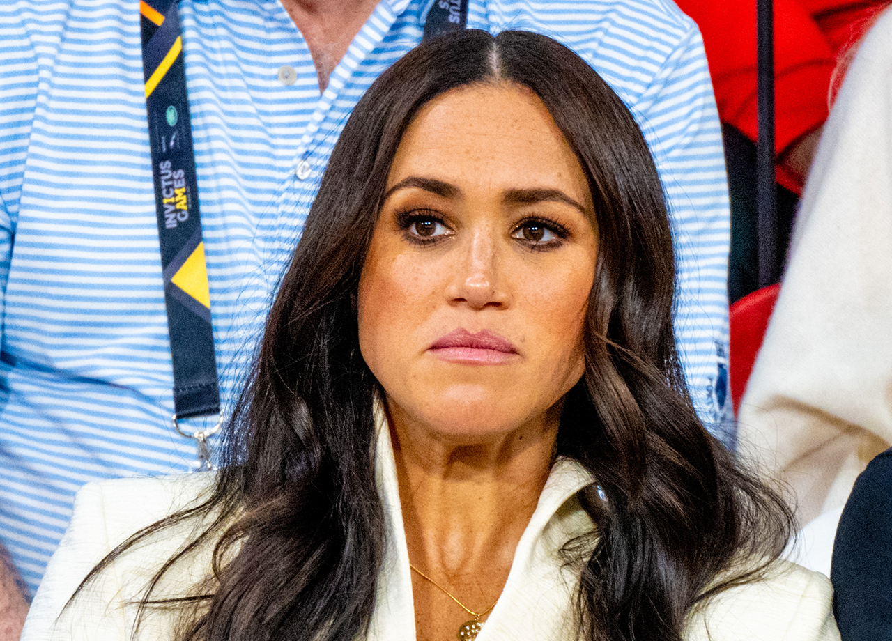 Meghan Markle looking upset